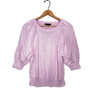 Ann Taylor | Light Purple Puff Short Sleeve Sweater Size Medium